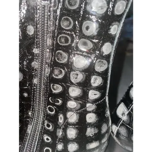 Women's Charles David Black Leather Boots Size 6 - Picture 6 of 11